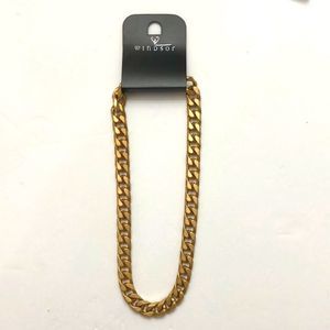Matt gold color thick link chain necklace